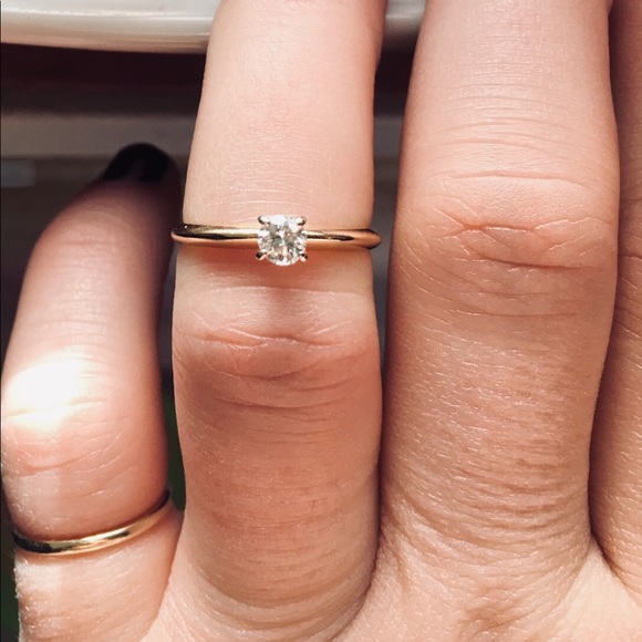 14K Gold Solitaire 1/4 Carat Diamond Ring